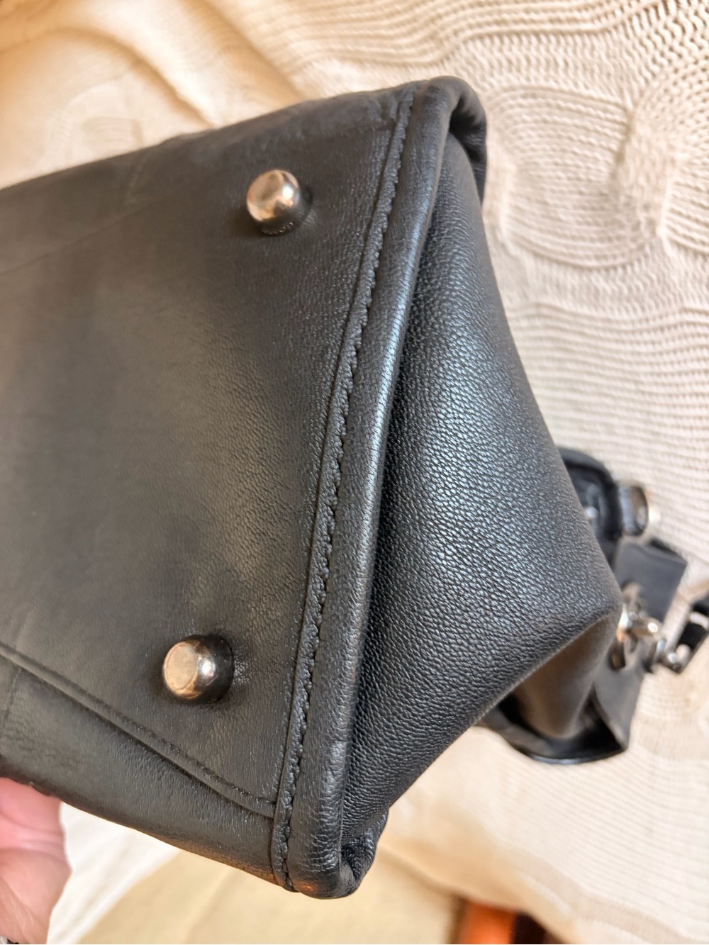 Coach Rhyder Satchel Soft Black Leather Gunmetal Hardware - Picture 11 of 12